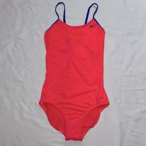 NIKE one piece, athletic neon pink swimsuit